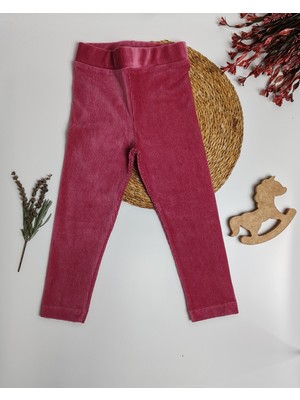 Moda Rüyası Kadife Kız Çocuk Tayt Pembe