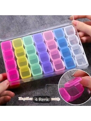 UltraMint Çok Renkli 28 Bölmeli Çok Amaçlı Kilitli Takı ve Saklama Kutusu