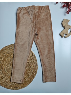 Moda Rüyası Kadife Kız Çocuk Tayt Kahve