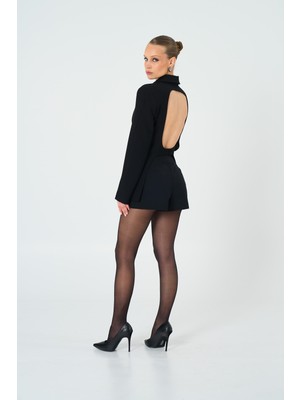 Thalure Kadın Siyah Sırt Dekolteli Blazer