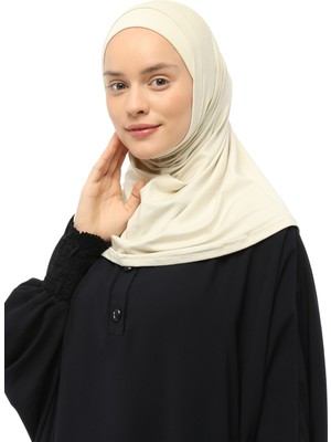 Altobeh Ikili Set Pratik Eşarp Hazır Türban ve Hijab Tesettür Bonesi - Krem