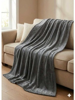 Özdilek (Nev)Battaniye Soft Embos Koyu Gri Tek Kişilik