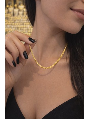 Reva Revsteel 60 cm Ince Halat Burgu Model Bayan Zincir Kolye – Altın Renk Paslanmaz Çelik