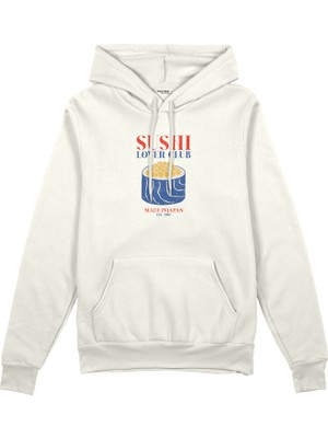 The Lucid Lab Sushi Lover Club Oversize Hoodie - Beyaz