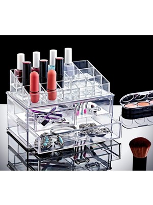 UltraMint 3 Katlı Çok Fonksiyonlu Makyaj ve Takı Organizeri