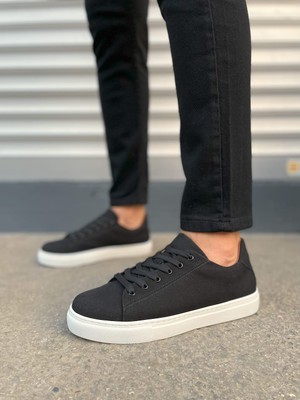 Zapatos JY122 Mode Bağcıklı Süet Erkek Günlük Sneaker Ayakkabı Sbt - Siyah