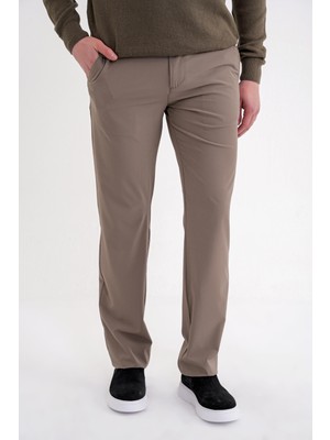 Efor Regular Fit Yan Cep Doku Desenli Beli Lastikli Vizon Pantolon P 1212