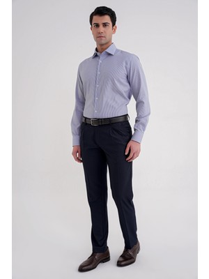 Efor Erkek Comfort Fit Rahat Kalıp Yünlü Kumaş Lacivert Pantolon P 1210