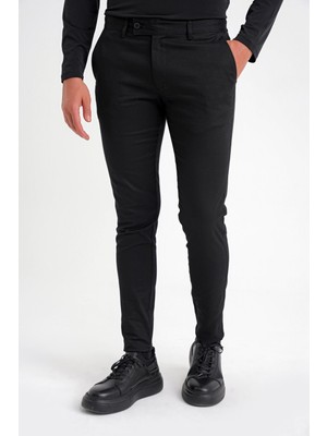 Efor P 1124  Pantolon Slim Siyah Casual