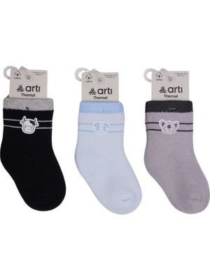 Platin Store Pilatin Rudar Aksesuarlı Erkek Bebek Havlu Soket Çorap K45917  (Adet Fiyatı) Zeyd