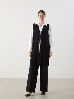 Lc Waikiki Yeni Sezon V Yaka Taşlı Kadın Yelek