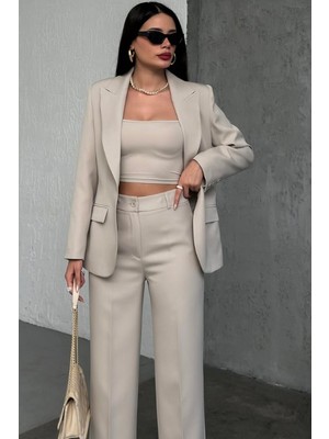 Blazer Takım Elbise Tek Düğme Ceket Pantolon