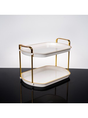 UltraMint Iki Katlı Akrilik Makyaj ve Parfüm Organizeri 35X22X22CM