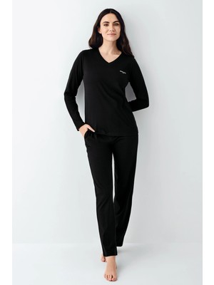 Daniska 9070-X Kadın Battal Uzun Kol Pijama Takım