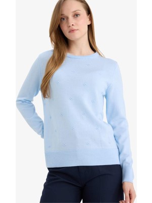 DeFacto Regular Fit Bisiklet Yaka Triko Kazak F4084AX25WN