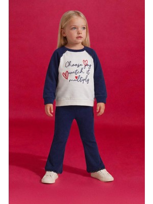DeFacto 2'li Takım Baskılı Sweatshirt Tayt Kız Bebek G7432A526SP