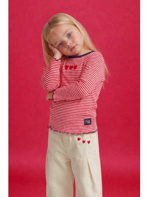 DeFacto Bisiklet Yaka Çizgili Uzun Kollu Tişört Kız Bebek G7463A526SP