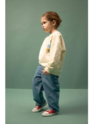 DeFacto Beli Lastikli Jean Pantolon Erkek Bebek G6875A526SP