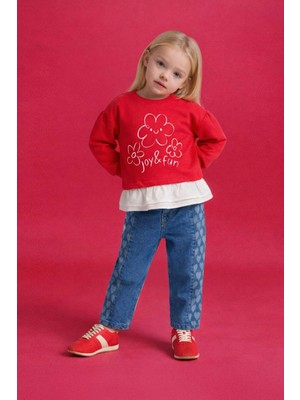 DeFacto Culotte Baskılı Jean Pantolon Kız Bebek G7409A526SP
