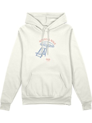 The Lucid Lab Sotto Il Sole Oversize Hoodie - Beyaz