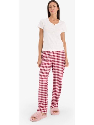 DeFacto Kareli Flanel Pijama Altı G1722AX26SP