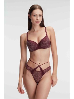 MOTTO10 Butik Anıl 4839 Fantezi Çiçek Desenli Destekli Balenli Kaplı Dantel Detaylı Iç Çamaşırı Takımı