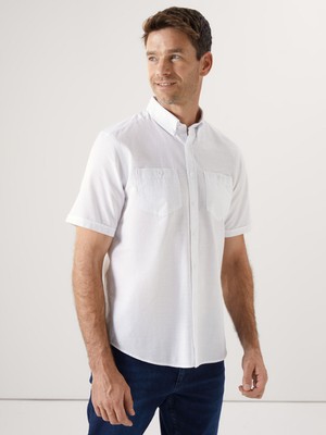 Lc Waikiki Yeni Sezon Regular Fit Kısa Kollu Keten Görünümlü Erkek Gömlek