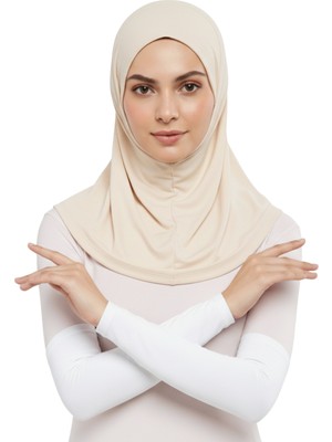 Altobeh Pratik Tesettür Kolluk Penye Namaz Kolluğu Düz - Beyaz