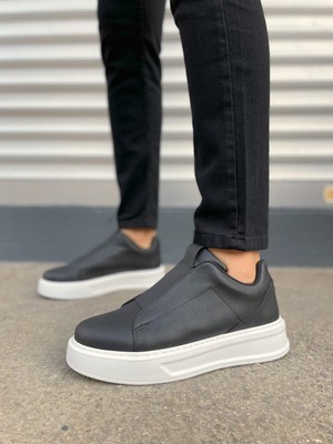 Zapatos JY007 Alba Bağcıksız Cilt Erkek Günlük Sneaker Ayakkabı Cbt Siyah
