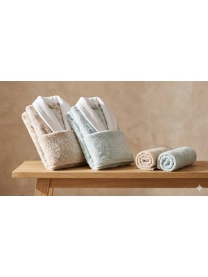 Özdilek Fınery Bej-Yeşil Aile Seti