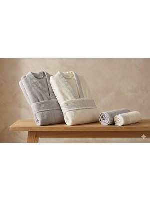 Özdilek Nev Twıll Gri-Krem Aile Seti