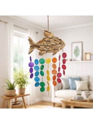 Hedicaret Parçalı Rüzgar Çanı Balık Sedef Askılı Obje Dekoratif