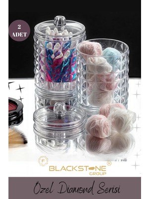 UltraMint Iki Parçalı Silindir Kapaklı Pamuk Organizer Seti, Şık ve Fonksiyonel