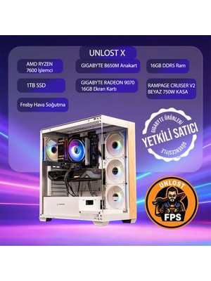 Tebilon UNLOST X-Amd Ryzen 7600-GIGABYTE Radeon RX9070 16GB-GIGABYTE B650M-16GB-1TB Ssd-Oem Paket