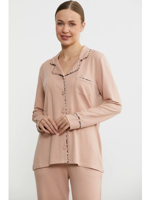 Daniska Sementa 76444 Düz Renk Gömlek Model Pijama Takım