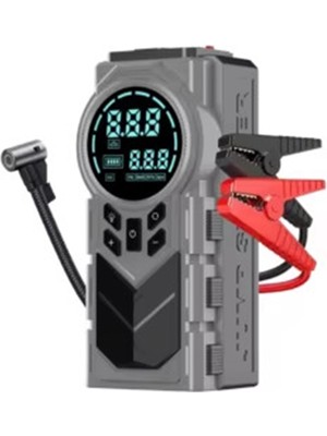 Eco Port Şarjlı 8.000 Mah Taşınabilir Çanta Araç Akü Şarj Takviyeli Işıklı Hava Kompresörü Powerbankli