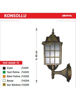 JUPITER Kafesli Fener Aplik / Siyah Pvc / 1XE27 / Akviva