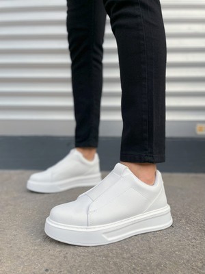 Zapatos JY007 Alba Bağcıksız Cilt Erkek Günlük Sneaker Ayakkabı Cbt Beyaz