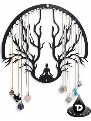 UltraMint Metal Kolye ve Makyaj Organizeri, Duvara Monte, 27 Kanca, Paslanmaz Siyah