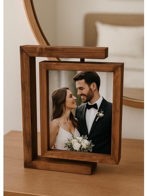 Doğal Ahşap Dekoratif Çift Yönlü Kişiselleştirilebilir Çerçeve