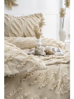 Calantha Home Collection Sofia 3 Parça Çift Kişilik Pike Takımı Cappuccıno  240 x 260 cm