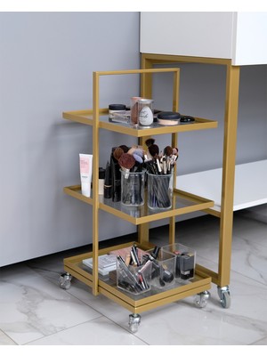 UltraMint Tekerlekli Makyaj ve Kozmetik Düzenleyici, Şık ve Fonksiyonel Tasarım