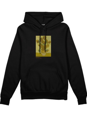The Lucid Lab Sunflowers Oversize Hoodie - Siyah