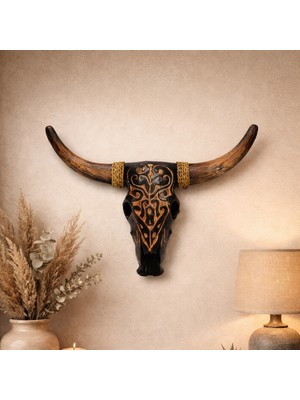Hedicaret Bufalo Kafası Mask Ahşap Dekoratif Duvar Objesi Boğa