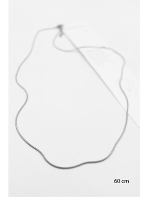 Maarketim Yılan Zincir Kolye - 60cm - Gümüş