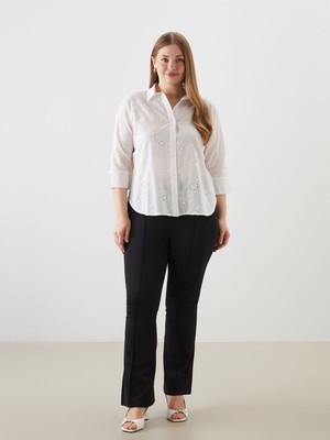 Lc Waikiki Yeni Sezon Nakışlı Poplin Kadın Gömlek