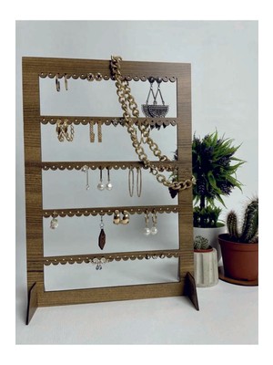 UltraMint Dikdörtgen Mdf Dekoratif Takı Küpe Standı, Şık ve Fonksiyonel Tasarım