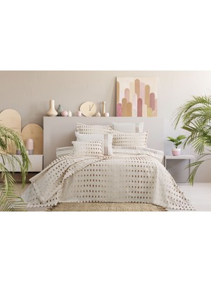 Calantha Home Collection Loren 8 Parça Çift Kişilik Çeyiz Seti Ekru 240 x 260 cm