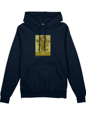 The Lucid Lab Sunflowers Oversize Hoodie - Lacivert
