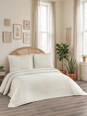Calantha Home Collection Reyna 3 Parça Çift Kişilik Pike Takımı Ekru 240 x 260 cm
